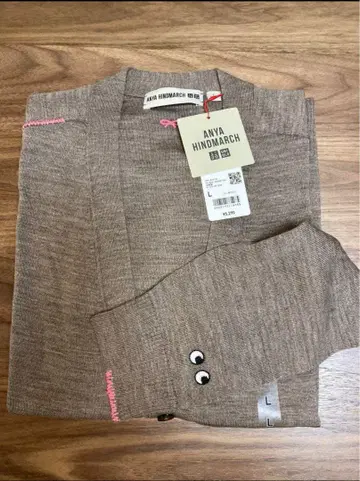 UNIQLO 안야 힌드마치 V넥 가디건 L 브라운
