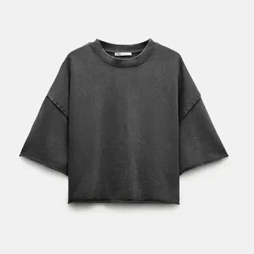 ZARA 숏 슬리브 플러시 저지 스웨트 셔츠 S