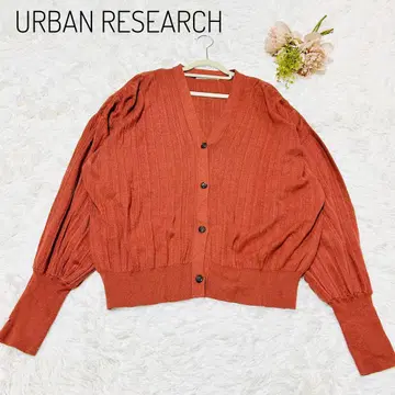 URBAN RESEARCH 긴팔 가디건 오렌지 소매 볼륨 F