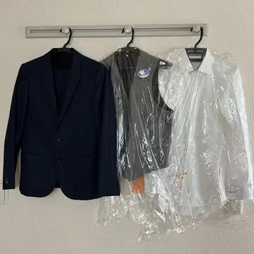 클리닝 완료 새상품급 수트 와이셔츠 베스트 세트 체크 결혼식