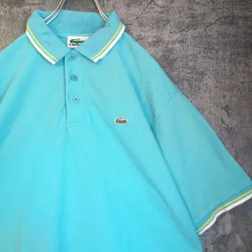 LACOSTE 자수 로고 피케 셔츠 빅 루즈 좋은 색감 빈티지 구제 의류