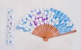 [니지유라] 오동나무 박스형 부채 수국