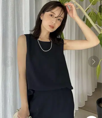 anuans 백 새틴 슬리브리스 네이비