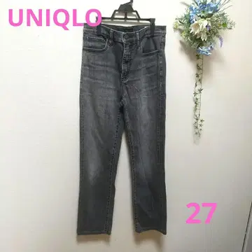 UNIQLO 스트레이트 데님 27인치 그레이 여성용 0043