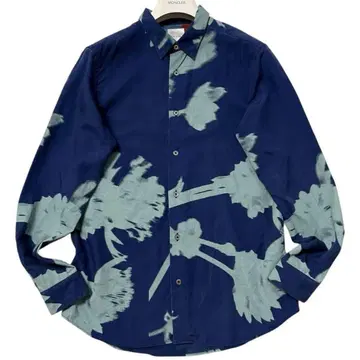 Paul Smith 셔츠 긴팔 올 패턴 디자인 M 네이비