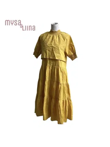 Mysa&Liina 미사리나 반팔 셔링 티어드 원피스