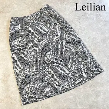 Leilian 레리앙 일본제 올 패턴 사이드 지퍼 롱 스커트 13+