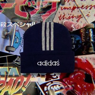 adidas 90s~00s c-boy y2k 스케이터 3선 니트 모자