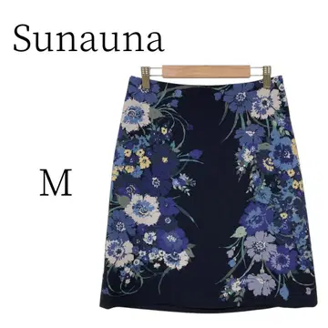 새상품급 Sunauna 수나우나 꽃무늬 무릎 기장 타이트 스커트 M