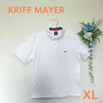 KRIFF MAYER USED 화이트 피케 셔츠 남성용 XL 0030