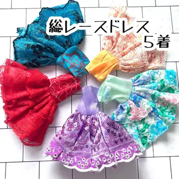 포피 파커 바비 인형 숏 기장 전체 레이스 드레스 5벌