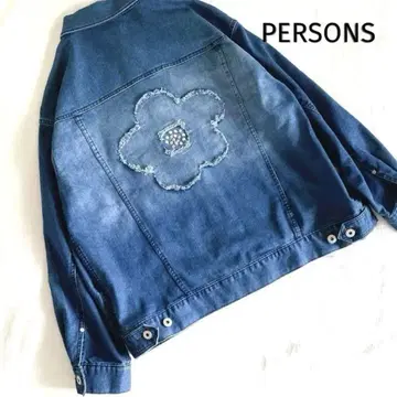 Y2K 새상품급 PERSONS 퍼슨즈 플라워 패치 데님 자켓