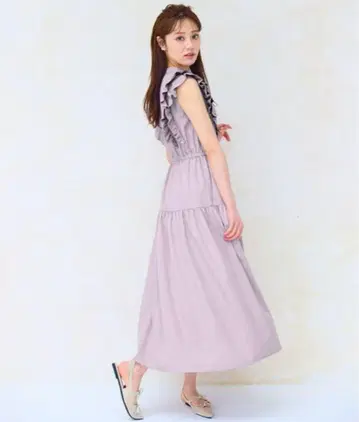 워셔블 숄더 프릴 티어드 원피스 페루 택 포함 새상품