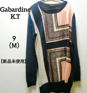 Gabardine K.T 개버딘케이티 기하학 패턴 긴팔 스웨터 9M 린넨