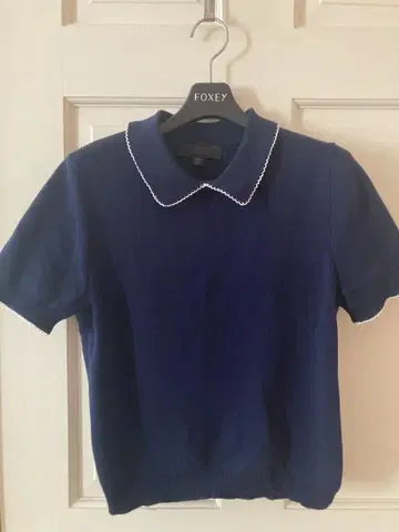 ZARA 네이비 폴로 칼라 반팔 스웨터