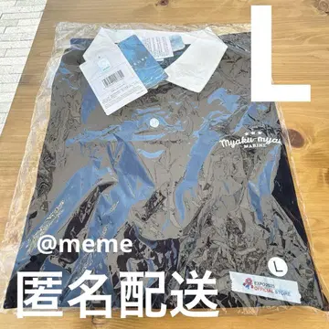 [ L ] 오사카 간사이 만박 먝먝 피케 셔츠 사슴벌레 네이비