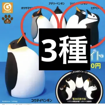 은은하게 빛나는 귀여운 펭귄 라이트 가챠가챠
