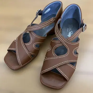 Bon Step 샌들 23.5cm EEE 천연 가죽 새상품급