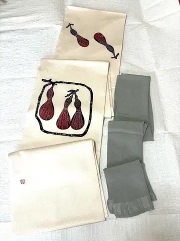 일본 의류 기모노 나고야 오비 육통 패턴 호리병 오비 장식 천 세트