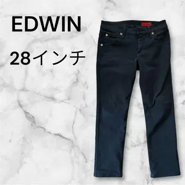 EDWIN 블랙 자수 빨간색 팬츠 28인치