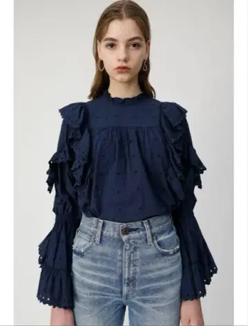 LACE RUFFLE 블라우스 MOUSSY 마우지 프릴