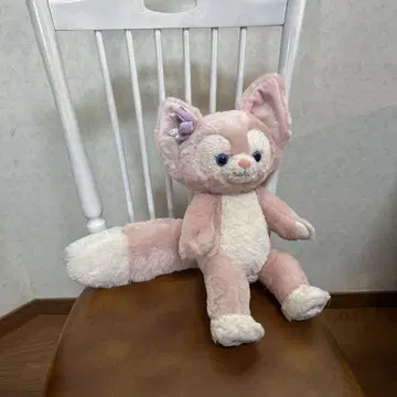 디즈니 캐릭터 고양이 봉제 인형 핑크 귀에 리본 포함