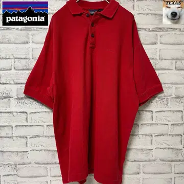 새상품급! patagonia 피케 반팔 셔츠 오버 사이즈 자수 로고