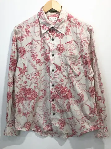 Paul Smith LONDON 올 패턴 셔츠 핑크 장미 장미 L