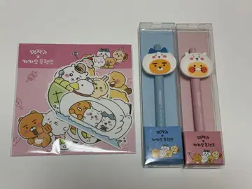 한국 한정 치이카와 x 카카오프렌즈 볼펜 스티커 세트