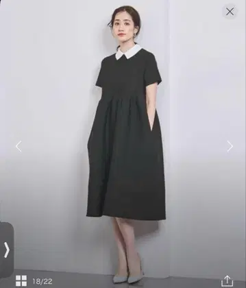 페플럼 숏 슬리브 원피스 유나이티드 애로우즈