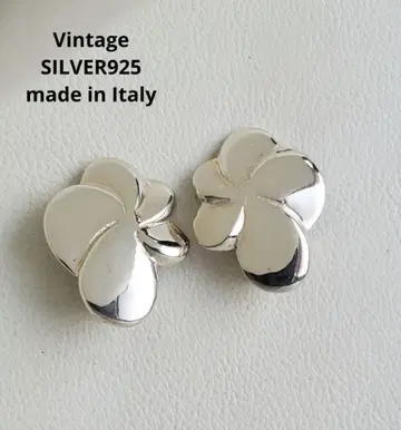 Vintage Italy 빈티지 플라워 귀찌 실버 주얼리