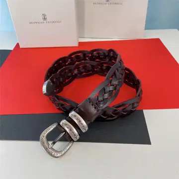 BRUNELLO CUCINELLI LEATHER 가죽 벨트 레이스업