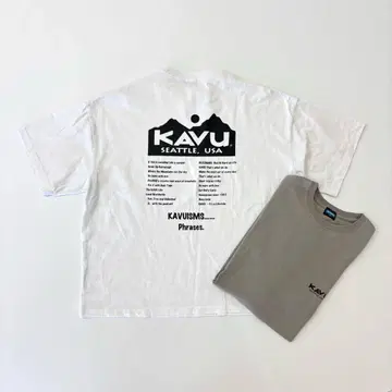 KAVU 카부 로고 티셔츠 화이트 사이즈 L / 덤 증정