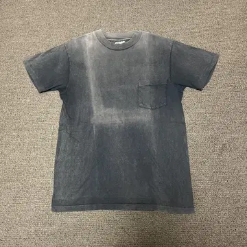 귀 페이드 80s Hanes Beefy 포켓 티셔츠 블랙 M 빈티지