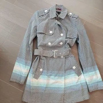 TOMMY HILFIGER 도트 무늬 트렌치코트 XS