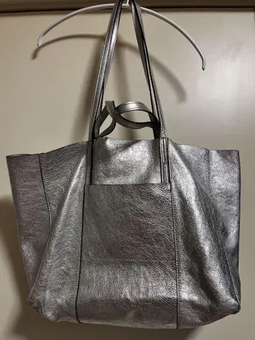 GIANNI CHIARINI 실버 가죽 토트백