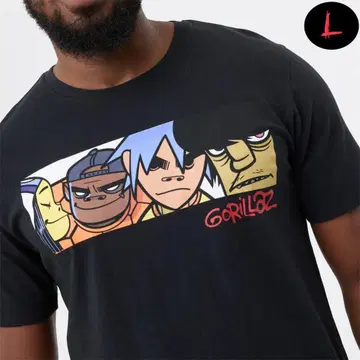 Gorillaz [ Band Faces ] 프론트 프린트 T셔츠 L