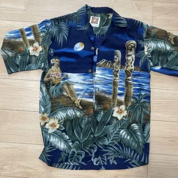 Hawaiian Togs 알로하 셔츠 반팔 네이비