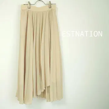 ESTNATION 플리츠 롱 스커트 아코디언 플리츠 sizeM
