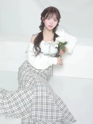 Darich 체크 머메이드 롱 원피스