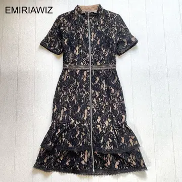 EMIRIAWIZ 프론트 지퍼 레이스 원피스 블랙 M