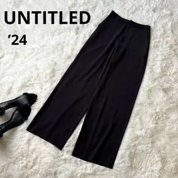 24년 UNTITLED 언타이틀 풀달 새틴 와이드 팬츠 1 블랙
