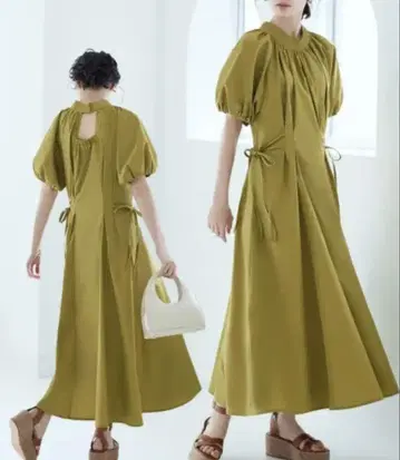 ruirue boutique 사이드 리본 허리 턱 원피스 LL