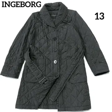 [ INGEBORG ] 잉게보르그 퀼팅 코트 코사지 벨트 부착 13
