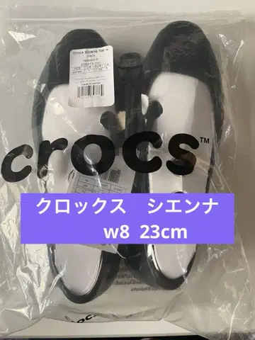 crocs 시엔나 플랫 슈즈 W7 블랙 23.0cm