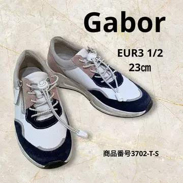 Gabor comfort 가죽 스니커즈 23cm 드로우 코드 가로 지퍼