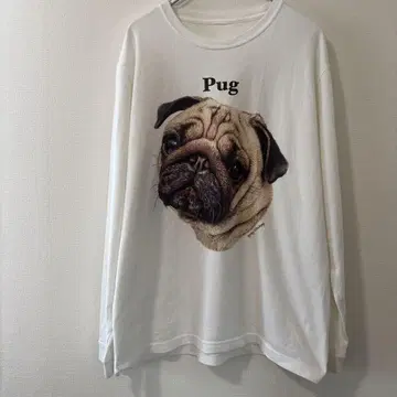 PUG 도그 강아지 티셔츠 tee 롱t 레어 아트 구제 의류 dog