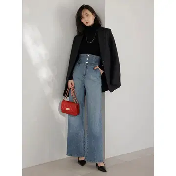 anuans 코르셋 와이드 데님 팬츠 사이즈 2