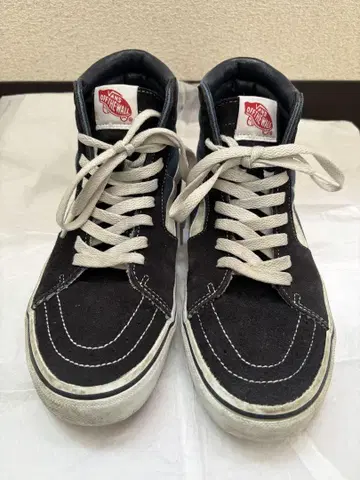 VANS 하이컷 스니커즈 블랙/파랑 스케이트하이 SK8-Hi