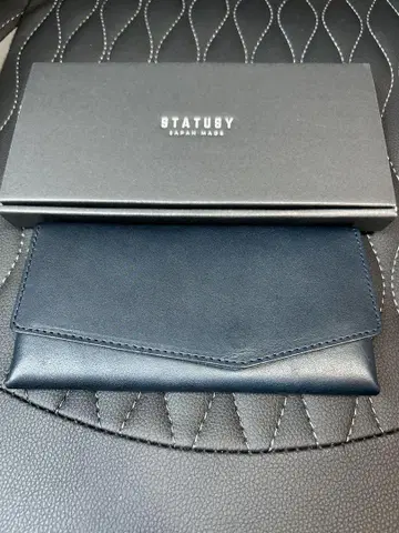 STATUSY 네이비 가죽 장지갑